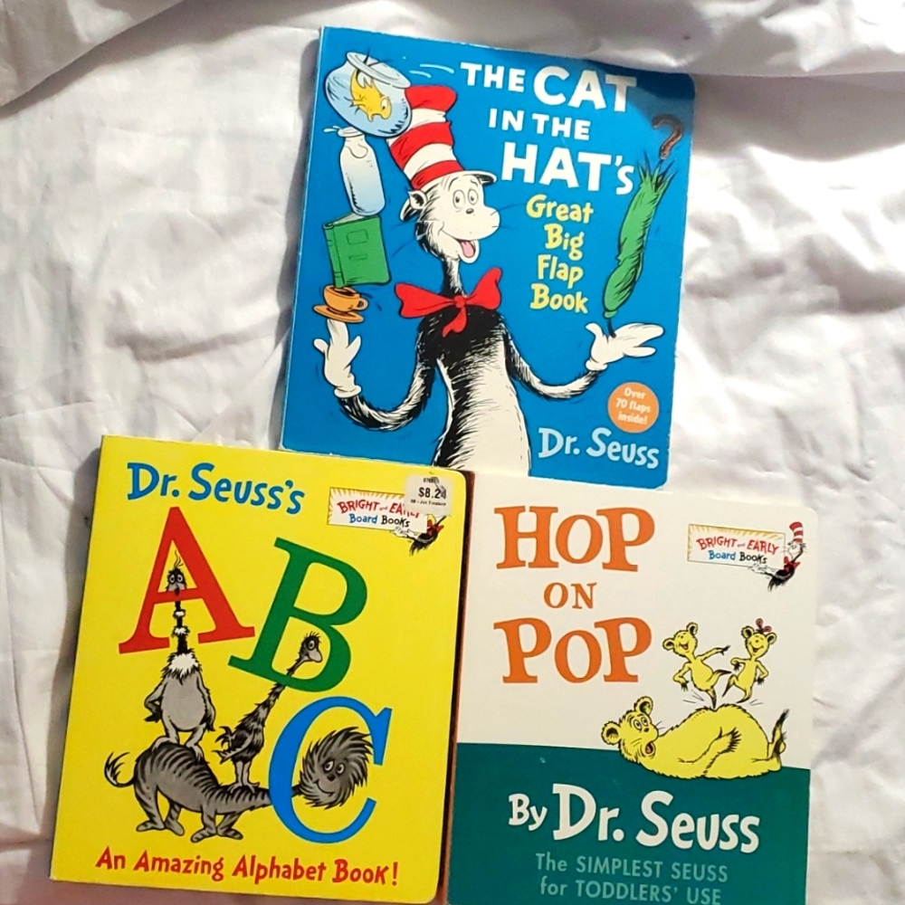 : 3 Dr. Seuss bright and early board Books, flap book beginner books
